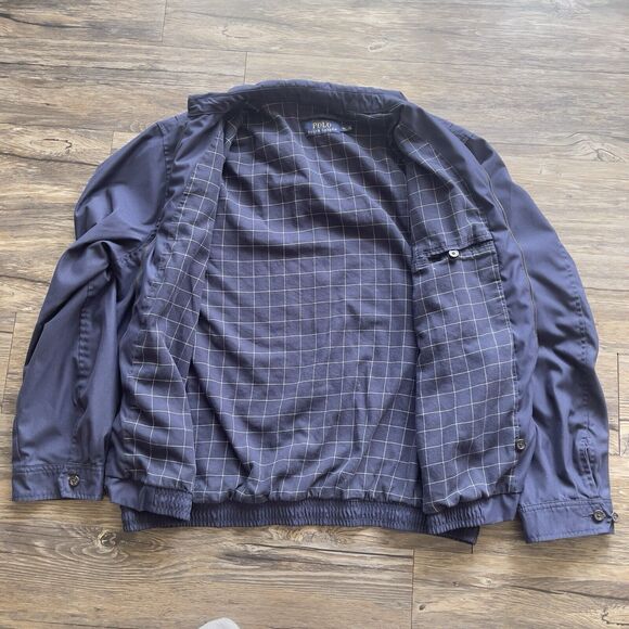 Vintage Polo Ralph Lauren Bi-Swing Bomber Jacket Full Zip Navy Blue Men XL - Picture 3 of 11